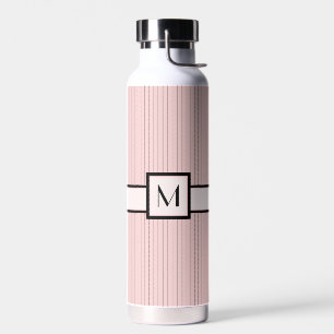 Rosa mit schwarzem Pinstreifen Trinkflasche