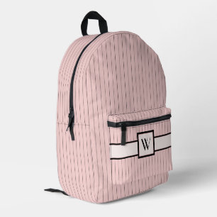 Rosa mit schwarzen Pinstripes Bedruckter Rucksack