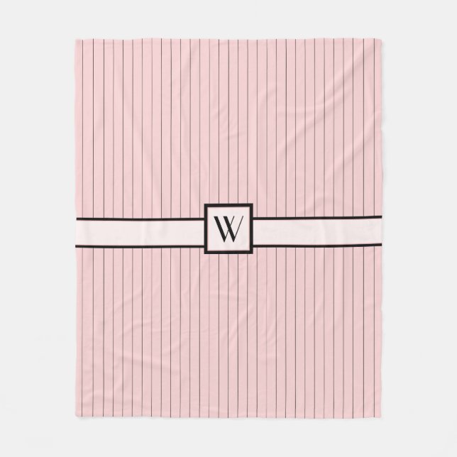 Rosa mit schwarzen Pinstripes Fleece Blankon (Vorderseite)