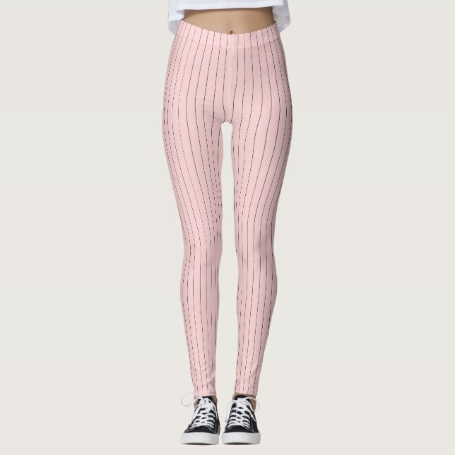 Rosa mit schwarzen Pinstripes-Leggings Leggings (Vorderseite)