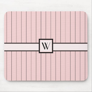 Rosa mit schwarzen Pinstripes Mousepad