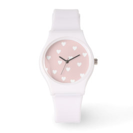 Rosa mit weißem Herzen Armbanduhr