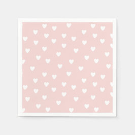 Rosa mit weißem Herzen Serviette