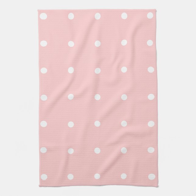Rosa mit weißem Polka Dosen Küchentücher (Vertikal)