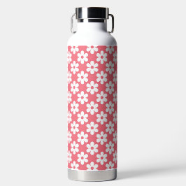 ROSA MIT WEISSEN GÄNSEBLÜMCHEN TRINKFLASCHE