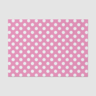 Rosa mit weißen Polka-Punkten Seidenpapier