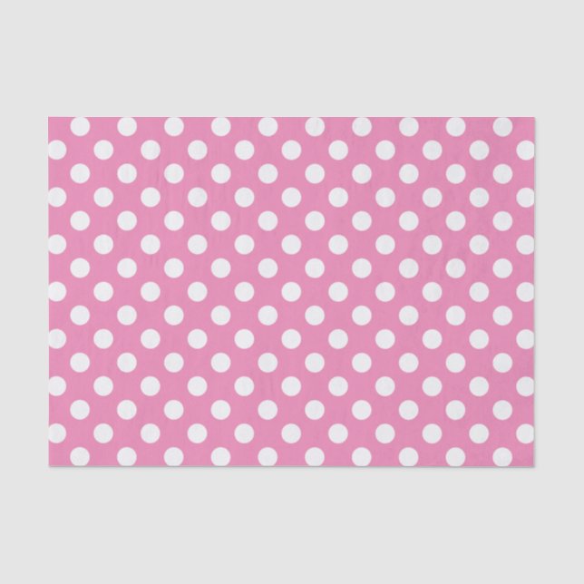 Rosa mit weißen Polka-Punkten Seidenpapier (Vorderseite)