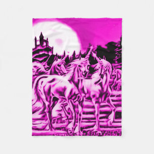 Rosa Mitternachtsunicorn-Fleece-Decke Fleecedecke