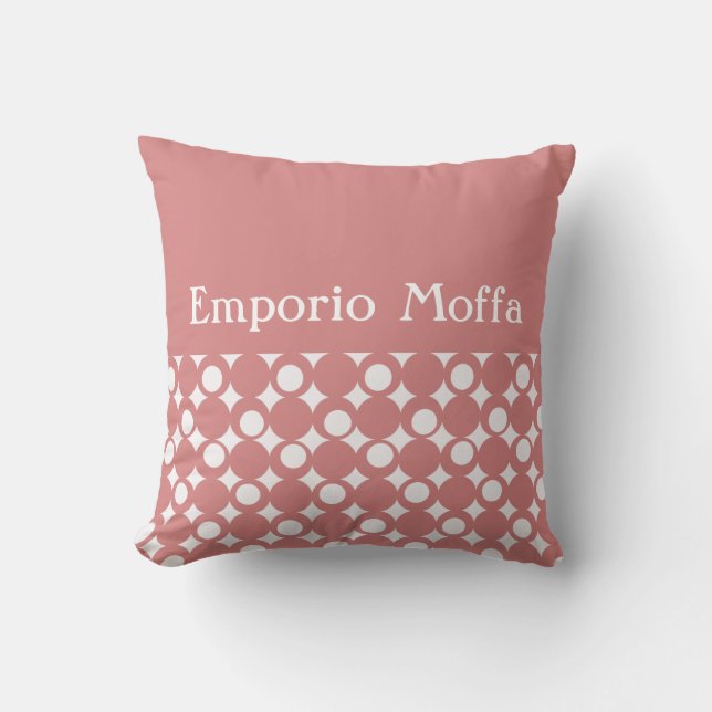 Rosa Mod Ball Design bei Emporio Moffa mit Text Kissen (Vorderseite)