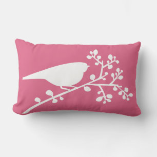 Rosa Mod Single Bird und Berries {pflücke deine Fa Lendenkissen