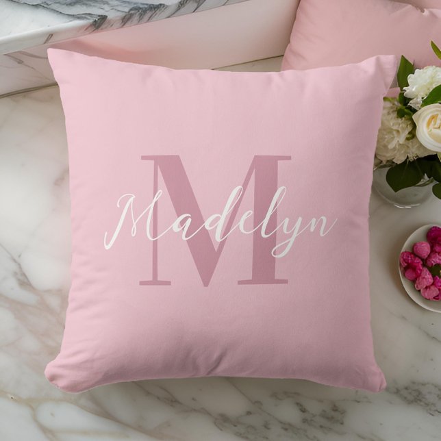 Rosa Modern Anfangsname Monogramm Kissen (Von Creator hochgeladen)
