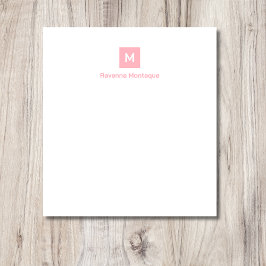 Rosa modern chic trendy Monogramm Name Notizblock