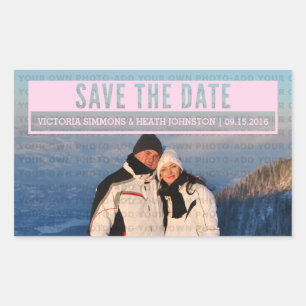 Rosa Modern geschnitten Save the Date Aufkleber