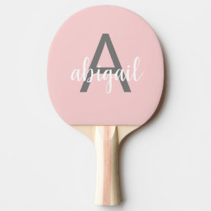 Rosa Modern Girly Monogram Pong Paddle Tischtennis Schläger