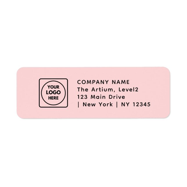 Rosa Modern Logo | Rücksendeadresse mit eigener Ma (Vorne)