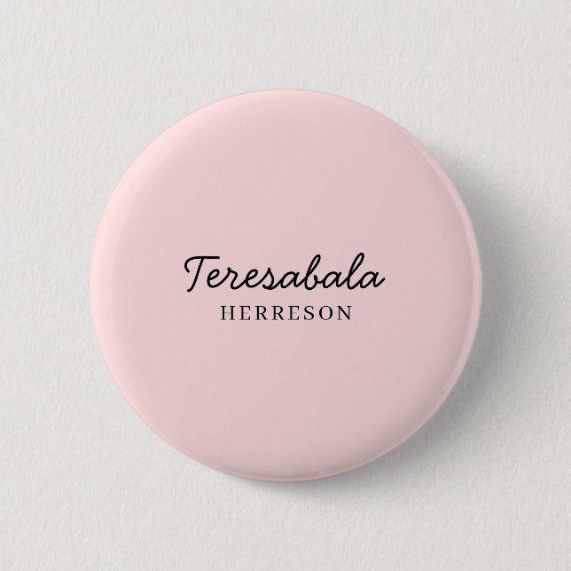 Rosa moderne Brautjungfern-Schrift-Design Button (Vorderseite)