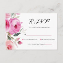 Rosa moderne floral Bat Mitzvah RSVP