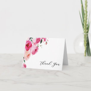 Rosa moderne floral Bat Mitzwa  Dankeskarte