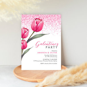 Rosa Moderne Galentiner-Party Einladung