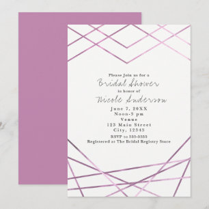 Rosa moderne glamouröse geometrische Linien Party- Einladung