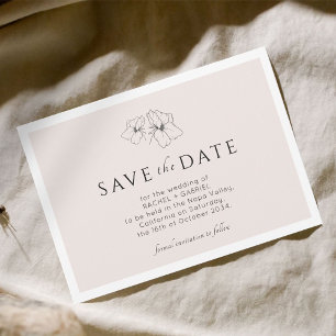 Rosa Moderne Gold Floral Flat Rette Save The Date