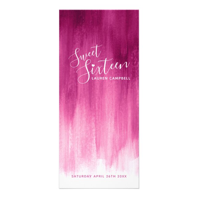 Rosa, moderne Kunst, süße 16 Menü Rack Pack (Vorne)