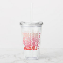 Rosa moderne mädchenhafte Retro 60er Jahre einfach Acryltrinkbecher