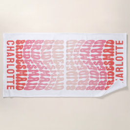 Rosa moderne mädchenhafte Retro-60er Jahre einfach Strandtuch