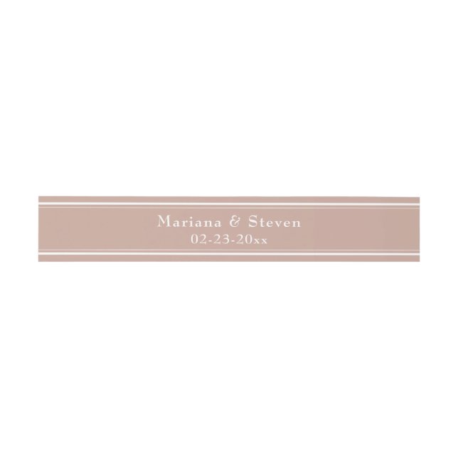 Rosa Moderne Minimalistische Hochzeit Einladungsbanderole (Flach)