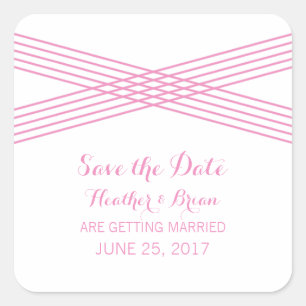 Rosa Moderner Deko Save the Date Stickers