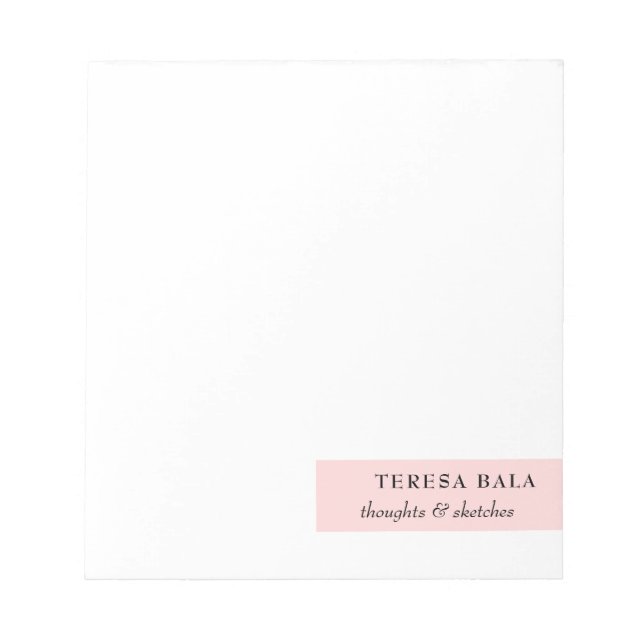 Rosa moderner minimaler femininer Design Notizblock (Vorderseite)