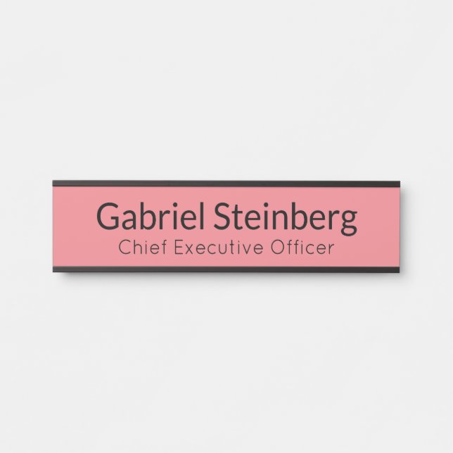 rosa Modernes Berufliches Bürozeichen Türschild (Vorderseite )
