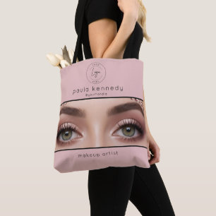 Rosa Modernes Logo-Foto-Make-up-Geschäft Tasche