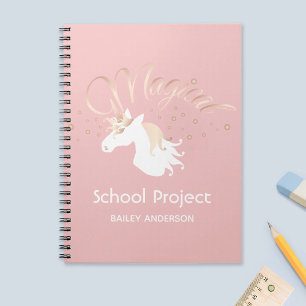 Rosa modernes magisches Einhorn Kinder Notizblock