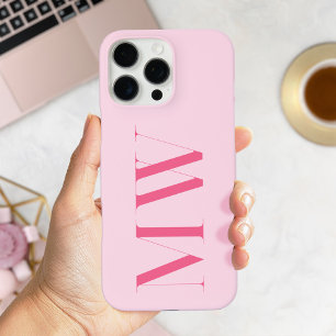 rosa Modernes Minimalistisches Anfangsmonogramm iPhone 16 Pro Max Hülle