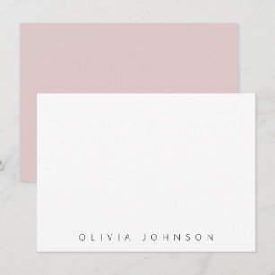 Rosa modernes minimalistisches Monogramm Name pers Mitteilungskarte