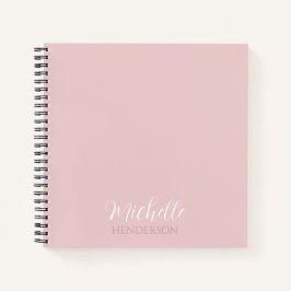 Rosa Modernes und einfaches Personalisiertes Monog Notizbuch