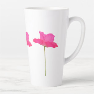 Rosa Mohnblume Latte Tasse