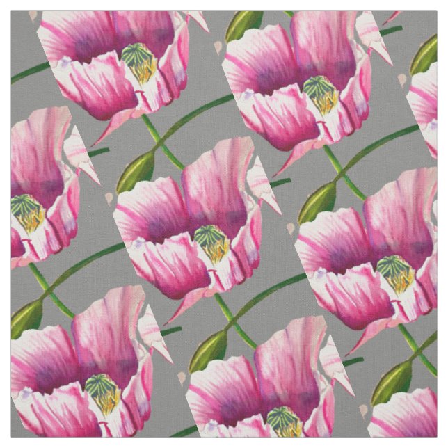 Rosa Mohnblütenkunst Blume Stoff (Muster)