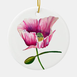 Rosa Mohnfarben Blume Art Keramik Ornament