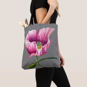 Rosa Mohnfarben Blume Art Tasche
