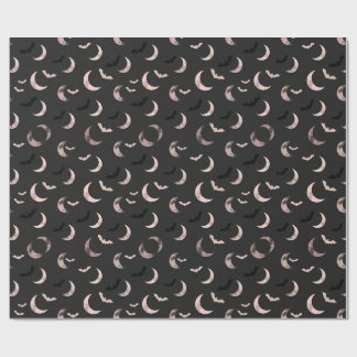 Rosa Mond & Fledermäuse Himmelsmuster Geschenkpapier