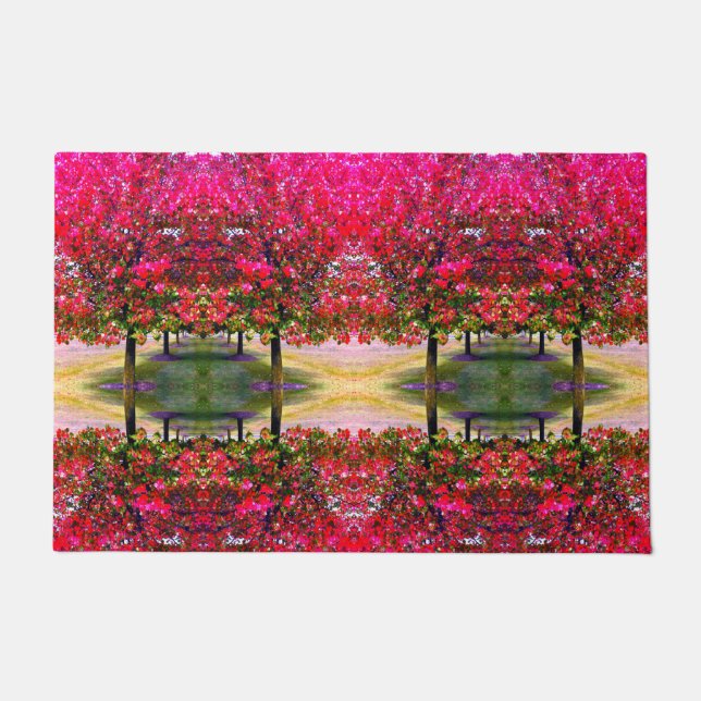 Rosa Monetlandschaft, rosa Blätter Fußmatte (Vorderseite)