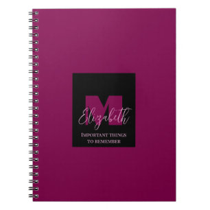 Rosa Monogram Individuelle Name Polka Dots Geometr Notizblock