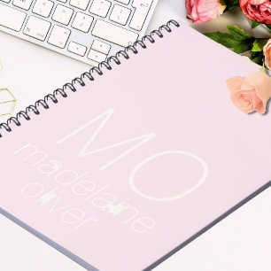 rosa Monogram Notebook Journal Custom Initial Notizblock