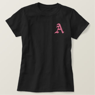Rosa Monogramm A Besticktes T-Shirt