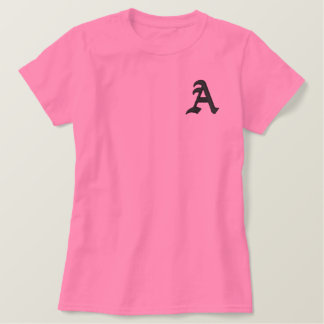 Rosa Monogramm A Besticktes T-Shirt