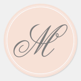 Rosa Monogramm-Aufkleber Runder Aufkleber