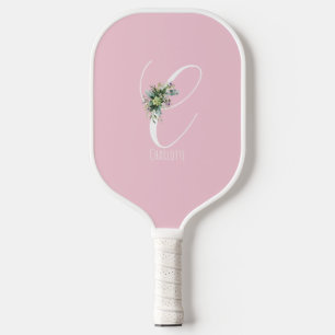Rosa monogramm blumen buchstabe C Pickleball Schläger