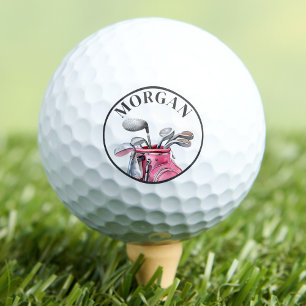 Rosa Monogramm Golfball